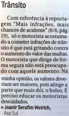 CorreioBraziliense_10-06-2016_Queixa Leitor_Transito_Multa