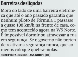 Metro Brasilia_04-07-2016_Queixa Leitor_Barreira desligada