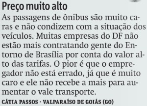 Metro Brasilia_Queixa Leitor_06-04-2016_Onibus_Preco Alto