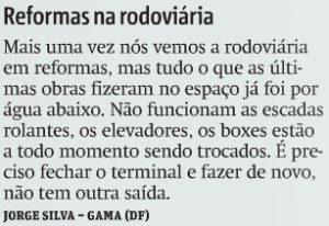 Metro Brasilia_Queixa Leitor_27-06-2016_Rodoviaria_Obras