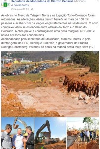 Face_Secretaria Mobilidade_GDF_Obras TTN_Ampliacao Viaria_12-07-2016